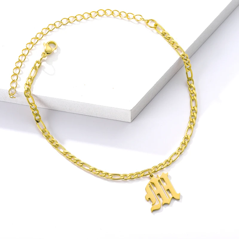 Модное кольцо из нержавеющей стали браслеты для женщин A Z старый английские