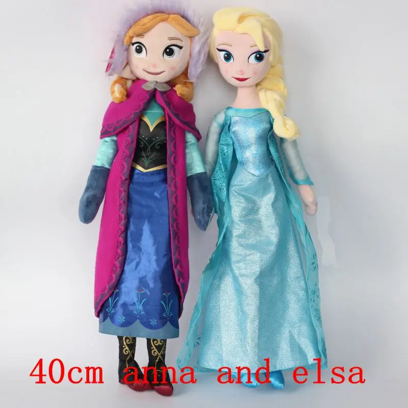 40cm anna and elsa 40-50 см Снежная королева принцесса Fever Анна Эльза Brinquedos чучело Плюшевые игрушки куклы для детей рождественские подарки - Цвет: 40cm anna and elsa