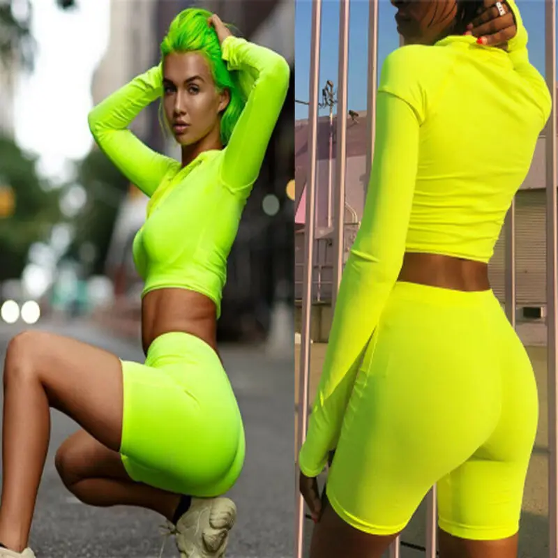 Женский комплект для йоги укороченный топ с длинным рукавом футболка