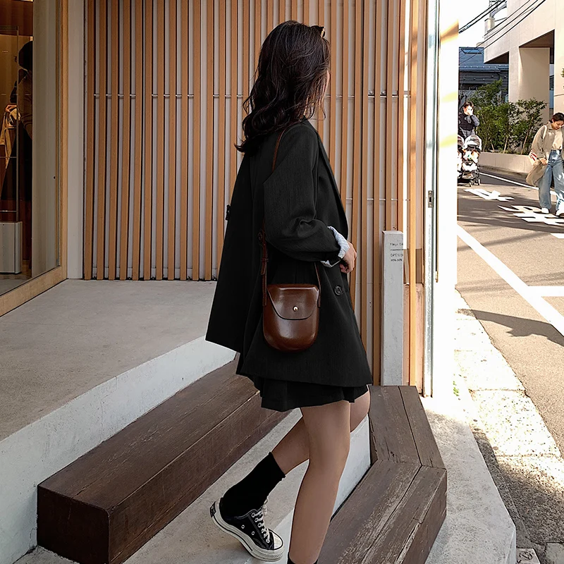 Женский Повседневный Блейзер простой однотонный Серый свободный пиджак в