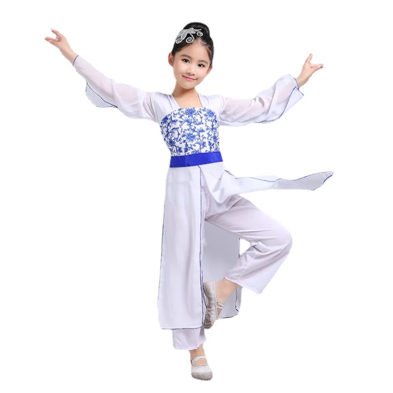 Новое поступление белая детская одежда костюм для классического танца Yangko