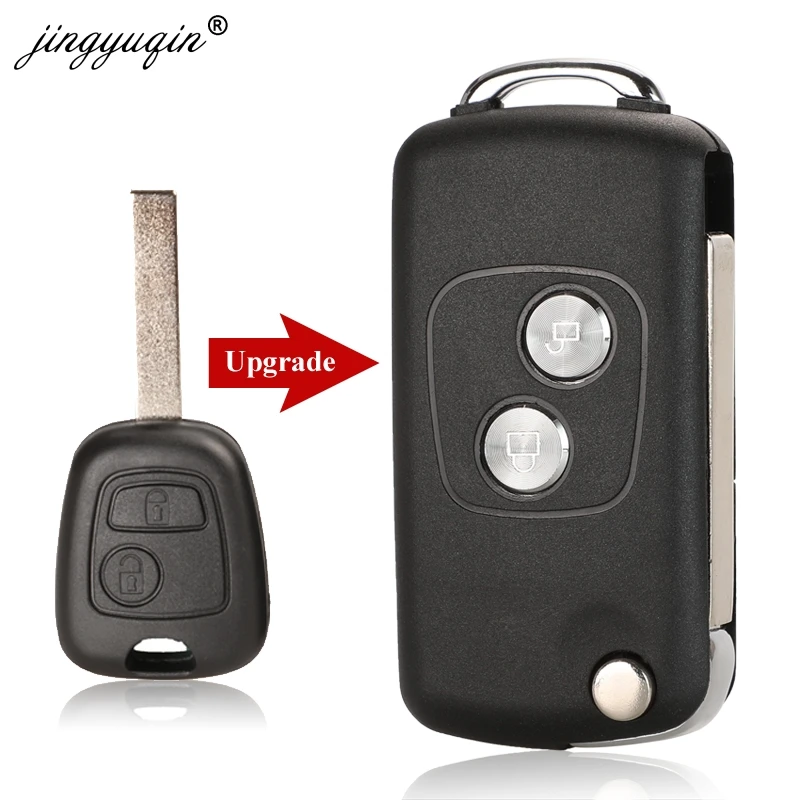 Jingyuqin 20 шт. 2 кнопки модифицированный флип чехол для ключей Citroen C1 C2 C3 Xsara Picasso Peugeot 206