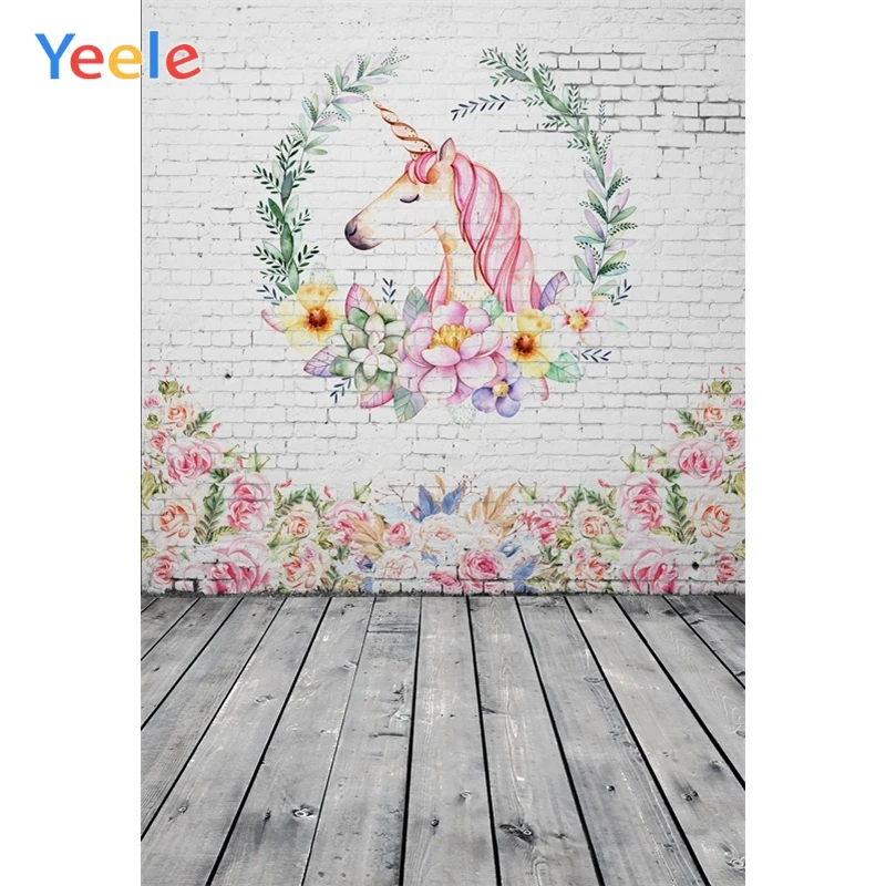 Виниловый фон для фотосъемки с изображением единорога детского дня рождения