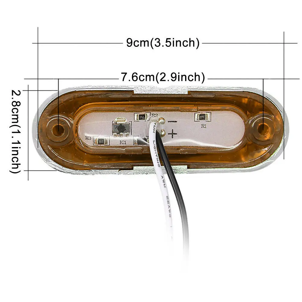 

Clearance Car Light Lamp Trailer Elements Accessory Replace Pack Amber SMD