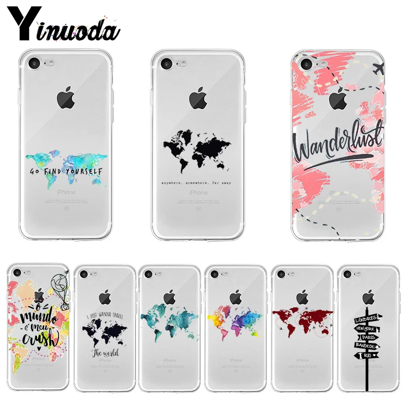 Yinuoda Дорожная карта мира план самолета телефонный чехол для iPhone X XS MAX 6 6s 7 7plus 8 8Plus 5