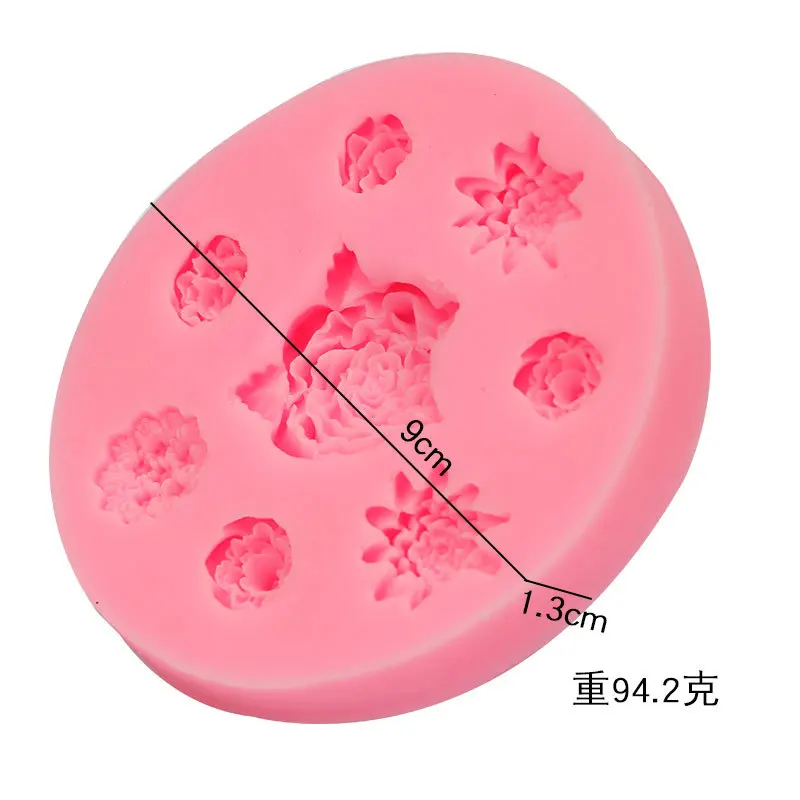 

1Pcs DIY 8-hole Rose Shape Fondant Silicone Mold Soft Silicone Clay Tool Cake Decoration Mold For Handmade Baking Mold