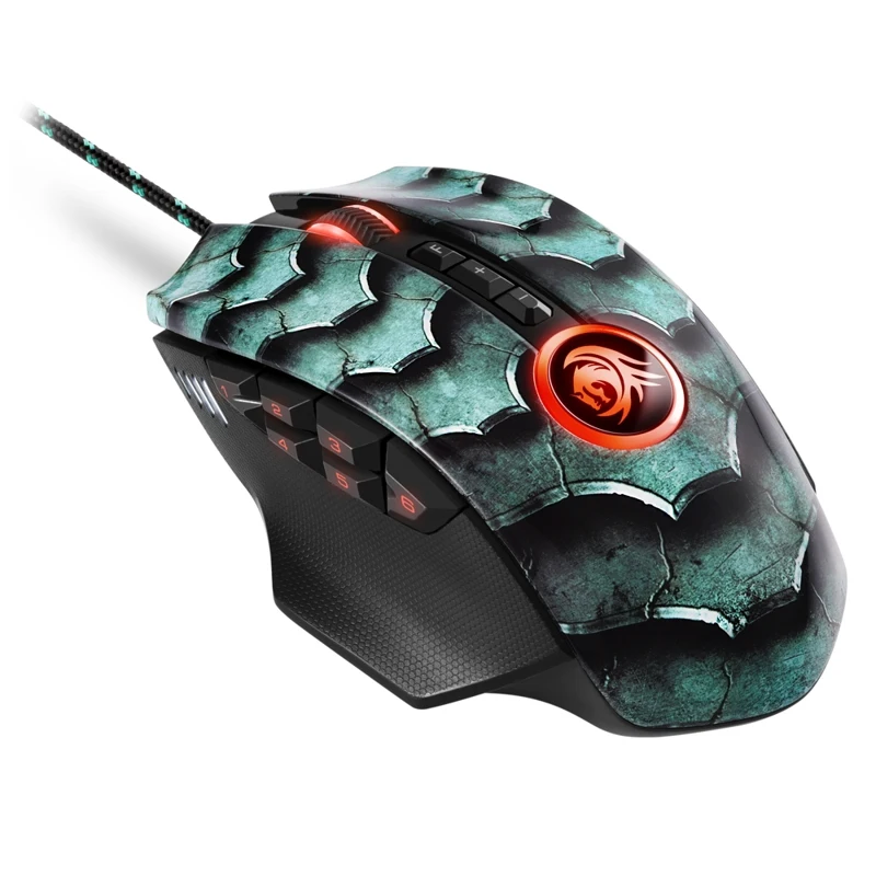 Мышь Sharkoon Drakonia II Green оптическая 15000 dpi USB подсветка RGB цвет: черный/зеленый|Мыши| |