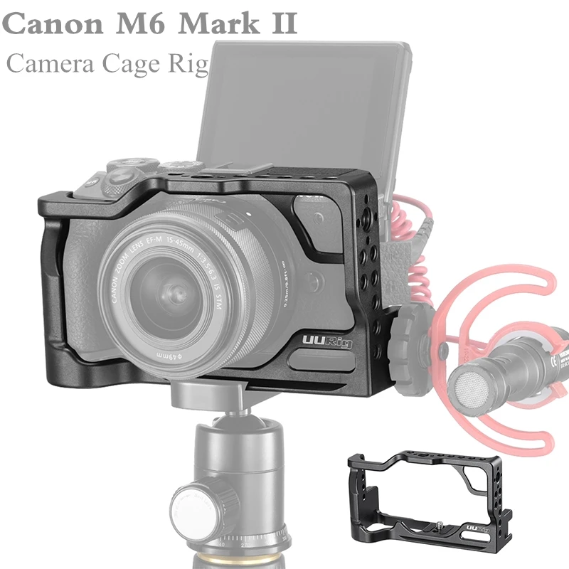 UURig камера клетка для Canon M6 Mark II защитный удлинитель корпус установка 1/4