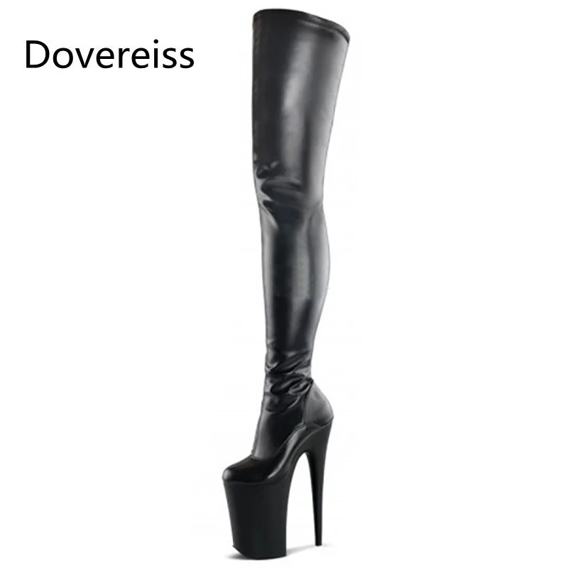 

Dovereiss 2022Fashion Women Shoes Winter Sexy Zipper Pure Color Pointed Toe Over The Knee Bosexy Stilettos Heels Sexy 20cm 45 46