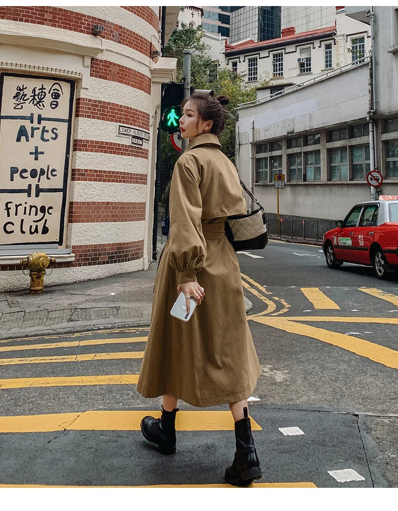 Женская ветровка 2019 Новая Осенняя Корейская версия с капюшоном двубортная