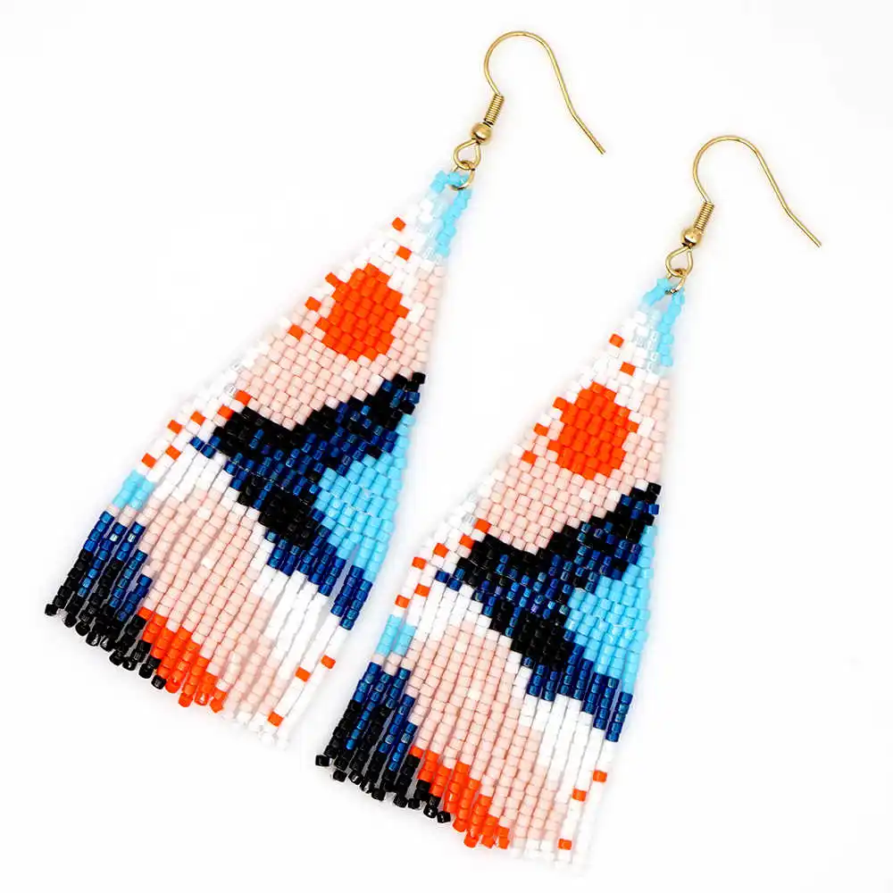 Go2boho, богемные серьги MIYUKI, женские, цветные, Boho, шикарные, Delica, ручной работы, тканые, летние, пляжные, ювелирные изделия, Insta, мода - Окраска металла: MI-E190050A earrings