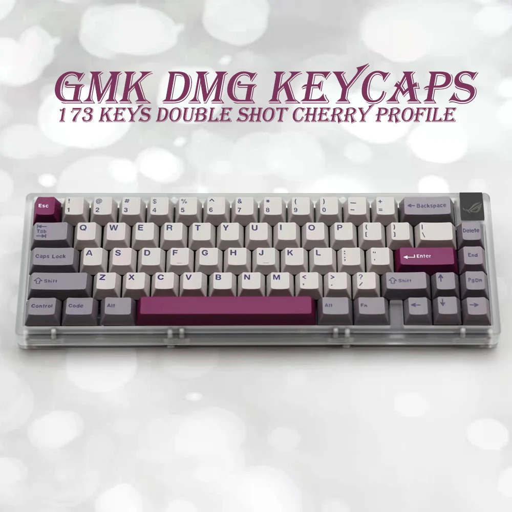 Clone DMG/Black Lotus 173 Key Double Shot Keycaps Cherry Profile for ANSI ISO Layout Keycap For Mechanical Keyboard 64 68 84