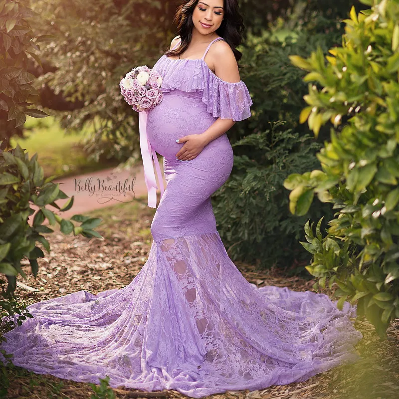 Сексуальное платье с оборками без плеч для беременных фотосессии Одежда