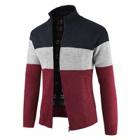 zogaa men casual wool cardigan sweater jumper men winter fashion striped pockets knit outwear coat sweater