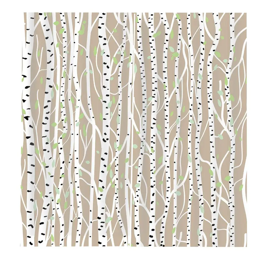 Стеклянные затемняющие Роскошные 3D занавески в виде березы для спальни гостиной