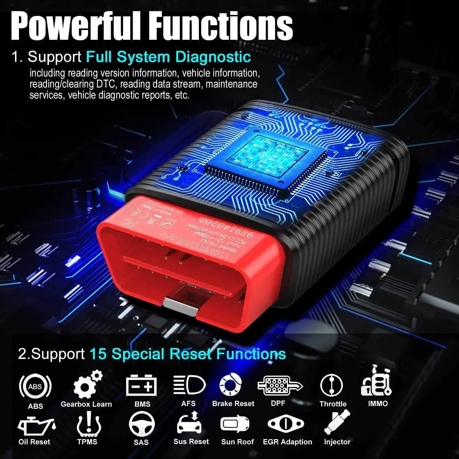 OBD 2 Bluetooth автоматический считыватель кодов THINKCAR Pro 15 сброс сервиса