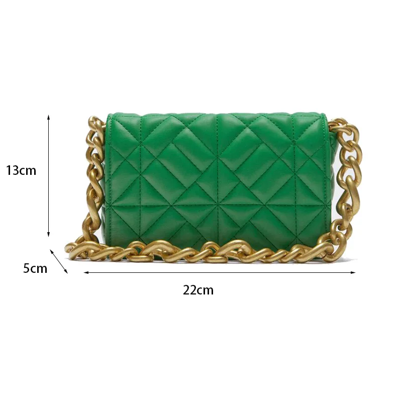 

Soft Pu Leather Chain Shoulder Bag Brand Design Casual Women Purses and Handbag Green Clutch Tote Bags for Women High Quality