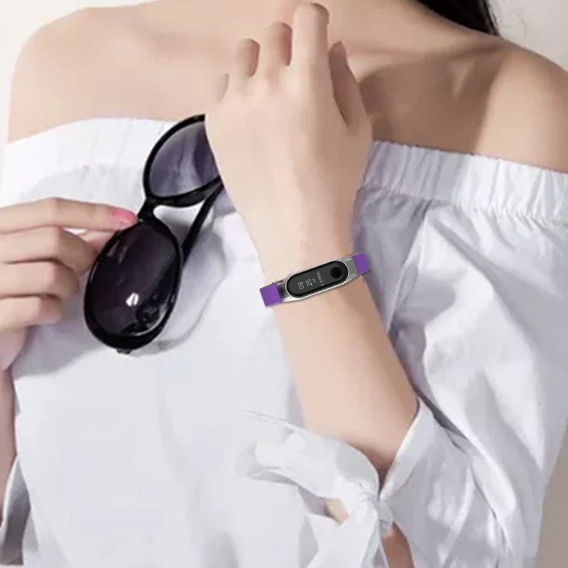 Цветной кожаный ремешок для Xiaomi Miband 4 3 наручных часов Mi Band аксессуары браслет