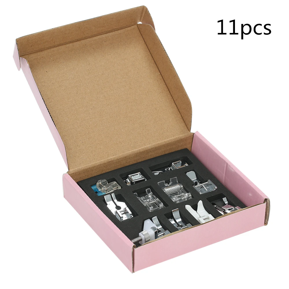 H19860-1 11pcs 62 шт. мини швейная машина прижимная лапка для Brother Singer Janome прижимная лапка для плетения потайных стежков аксессуары для штопки - Цвет: H19860-1 11pcs