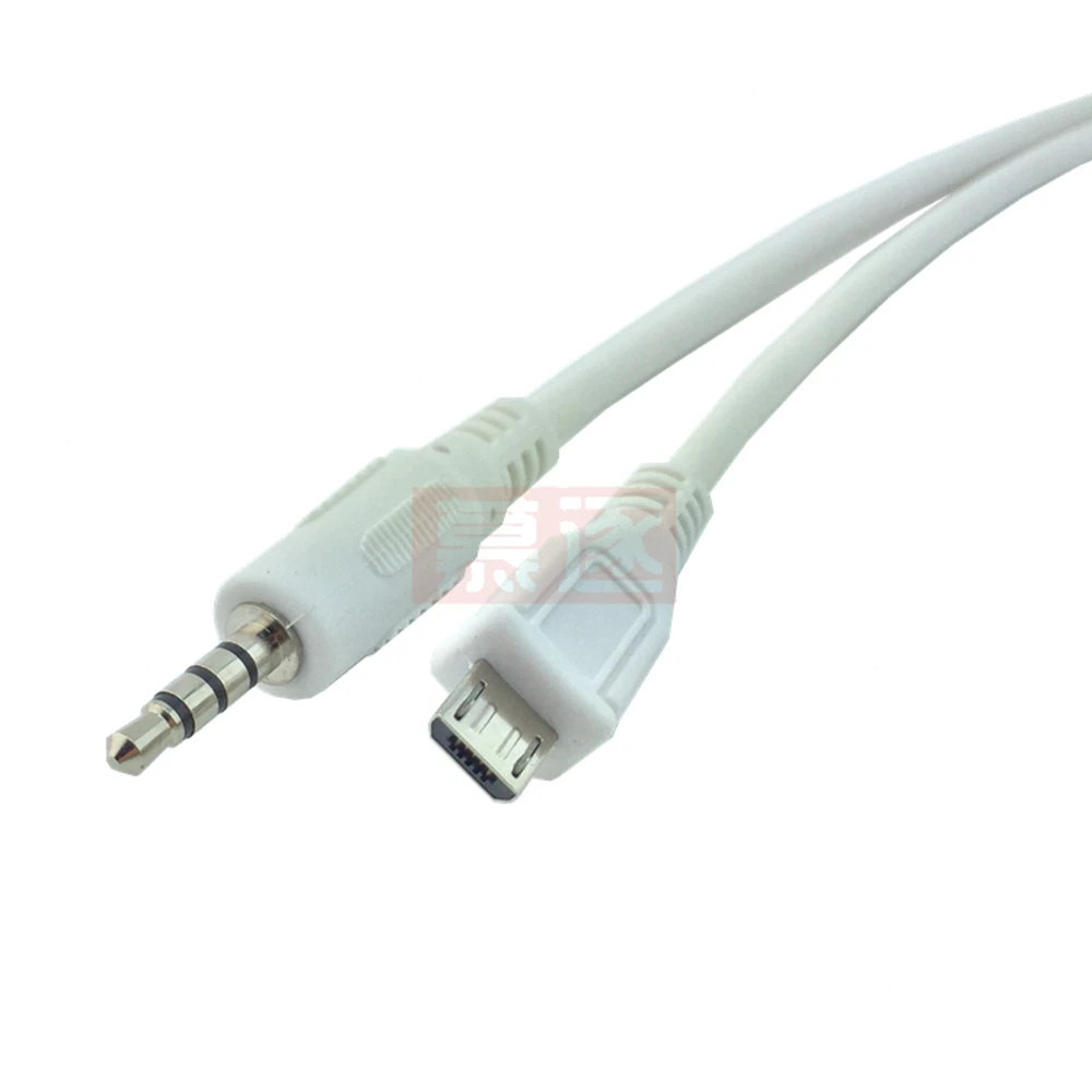 Кабель адаптер переходник 3.5 мм стерео мужской разъем на микро и мини USB 5Pin для подключения аудио 0.5 м 50 см для наушников MP3 MP4.