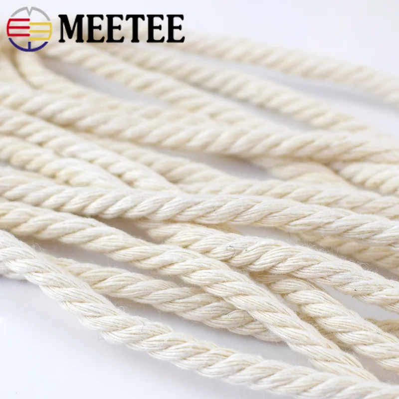 Meetee 5mm 65/100m Natural Beige Macrame Cord Handmade Wall Hanging plant Hanger Craft AP266 Home Textile Decoratio Cotton Rope | Дом и сад