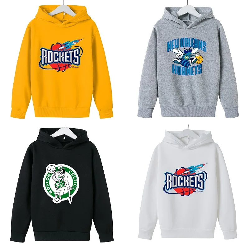 

3-14Y Kids Clothing Basketball Team Street Fashion Winter Boy Girl Shirts Solid High Collar Pullover Sweater Children Clothing