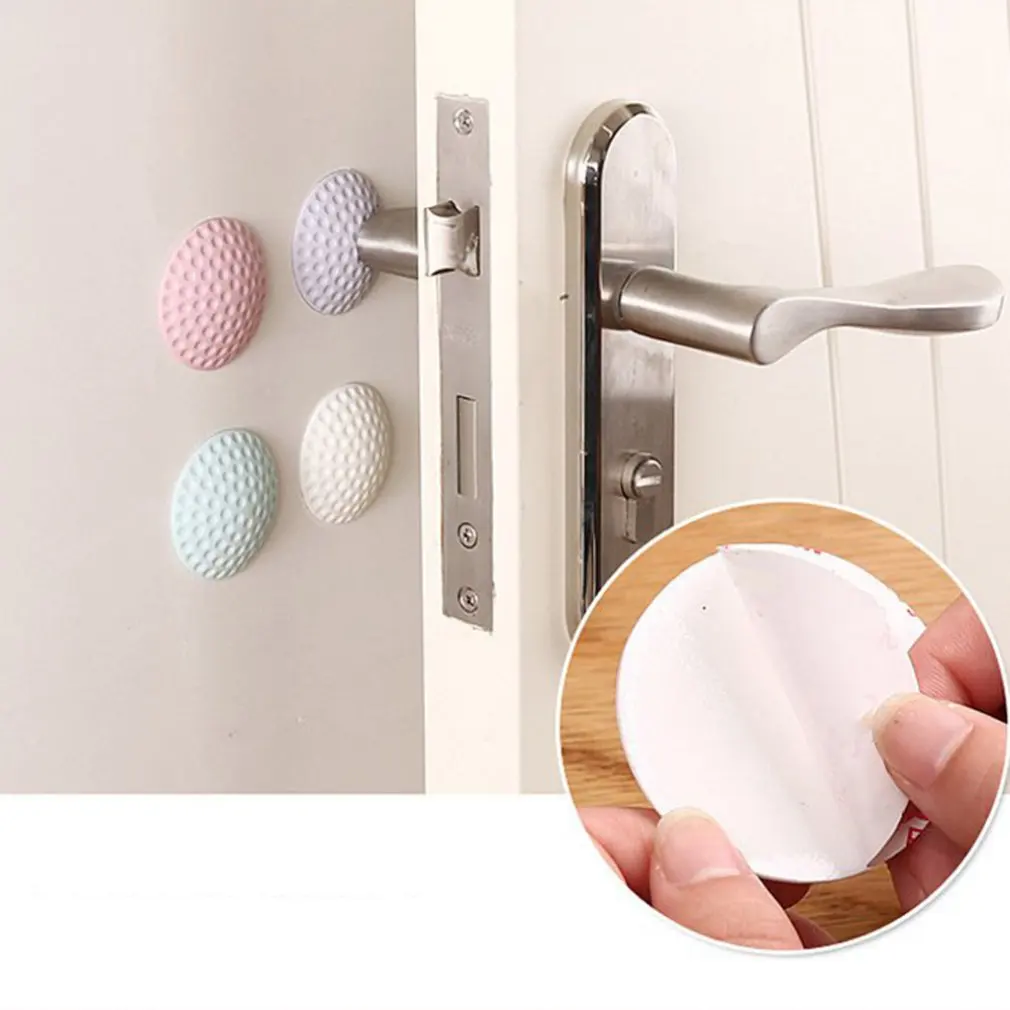 

4pcs/set Protective Wall Thickening Mute Door Stick Golf Styling Rubber Fender Handle Lock Pad Home Sticker With Noise Reduction