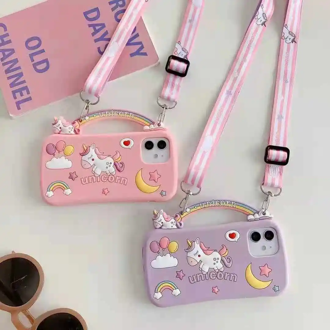 

Cute Cartoon Unicorn Pop Toys Phone Case for IPhone 11 12 Pro Max Mini SE 6 7 8 Plus XS X XR Shockproof Soft Silicone Cover capa