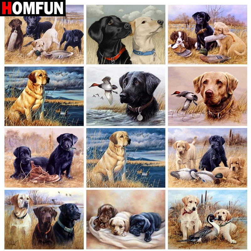 HOMFUN Алмазная вышивка крестиком на рисунке животное собака птица друг &quot5D сделай