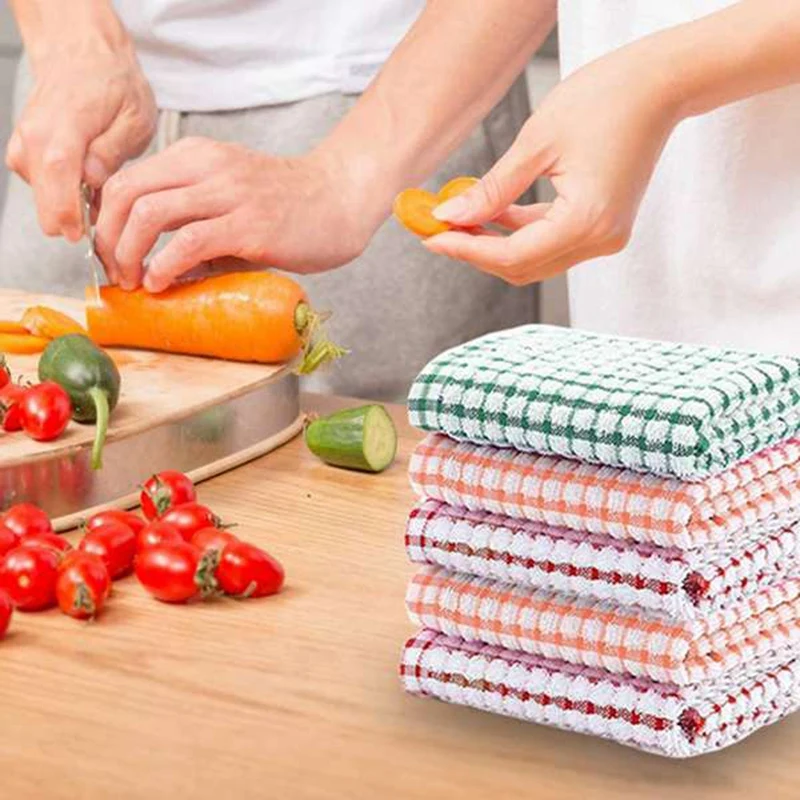

Kitchen Dish Towels 10Pcs,Cottton Kitchen Towels, Dish Towels 11 Inch x 11 Inch (for Kitchen DCor, Multi Color)