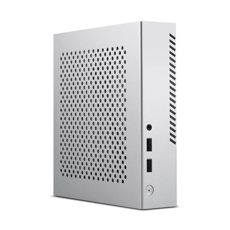 

Алюминиевый Чехол TX03 Mini ITX, чехол для компьютерного шасси HTPC, чехол с небольшим форм-фактором, USB 2,0 ITX, чехол для настольного компьютера (сереб...