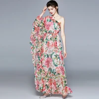 zuoman women spring summer elegant floral dress festa high quality long maxi wedding party robe femme designer vestidos