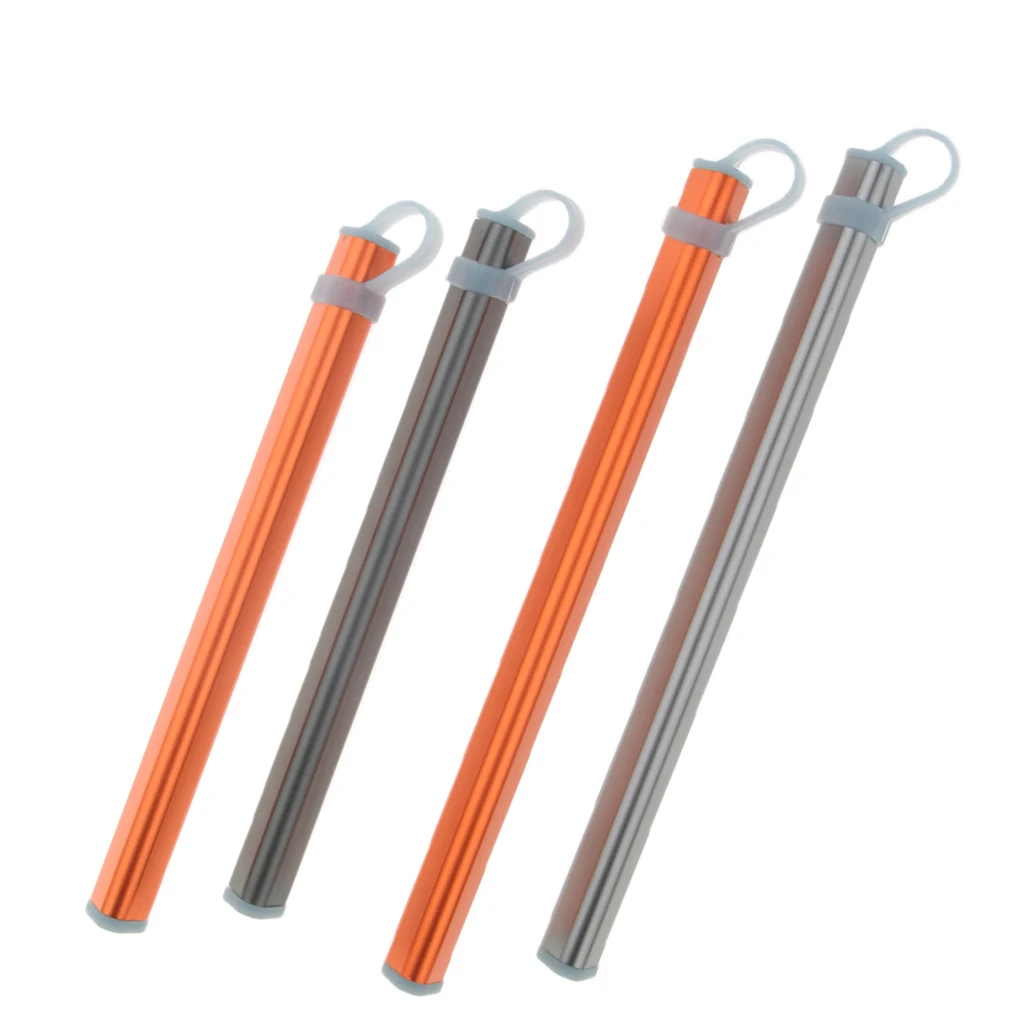 

9.6 inch Travel Chopsticks Storage Box Case Carrier Tube Pipe w/ Silicone Cap Stopper