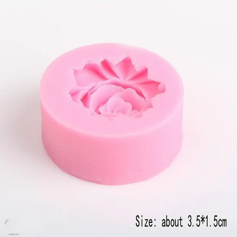 Пресс-форм 3D DIY силиконовые розового цветка Fondant (сахарная) торт Шоколадный