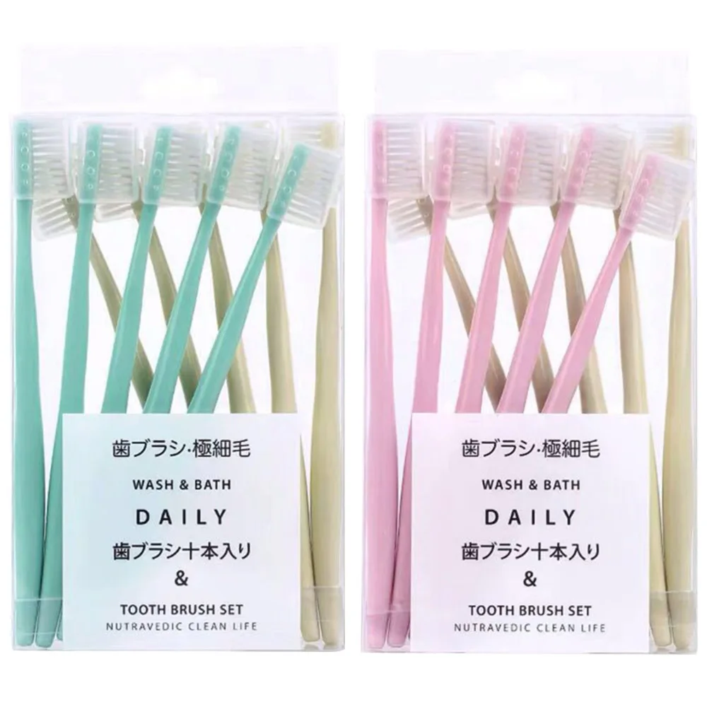 

20pcs Ultra Soft Toothbrush Manual Care Small Head Toothbrushes with Cover (Green and for Each 10pcs)