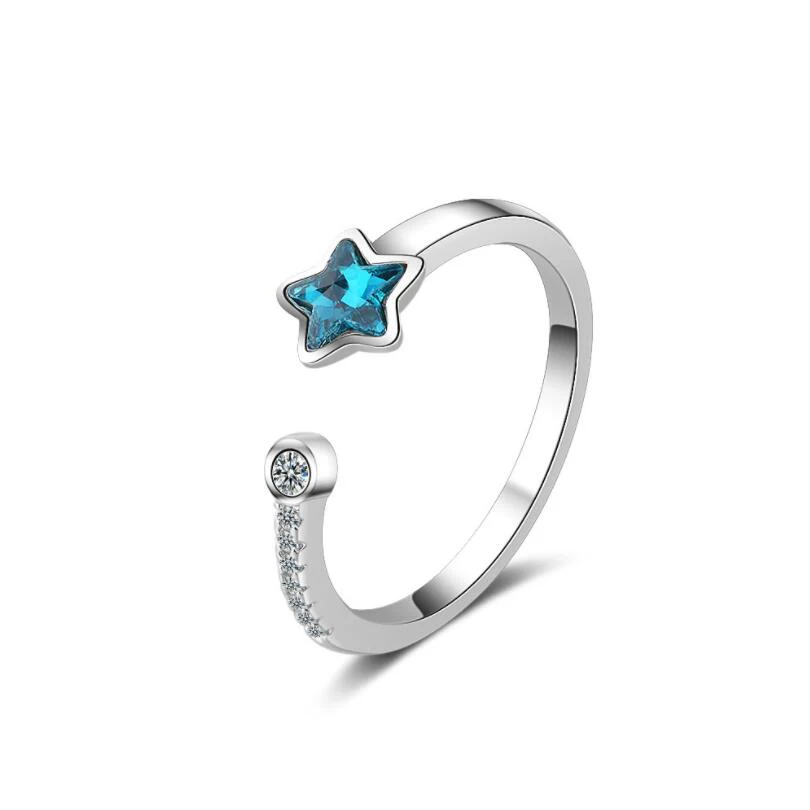 Модное кольцо с пентаграммой звезда открытый палец регулируемые кольца для