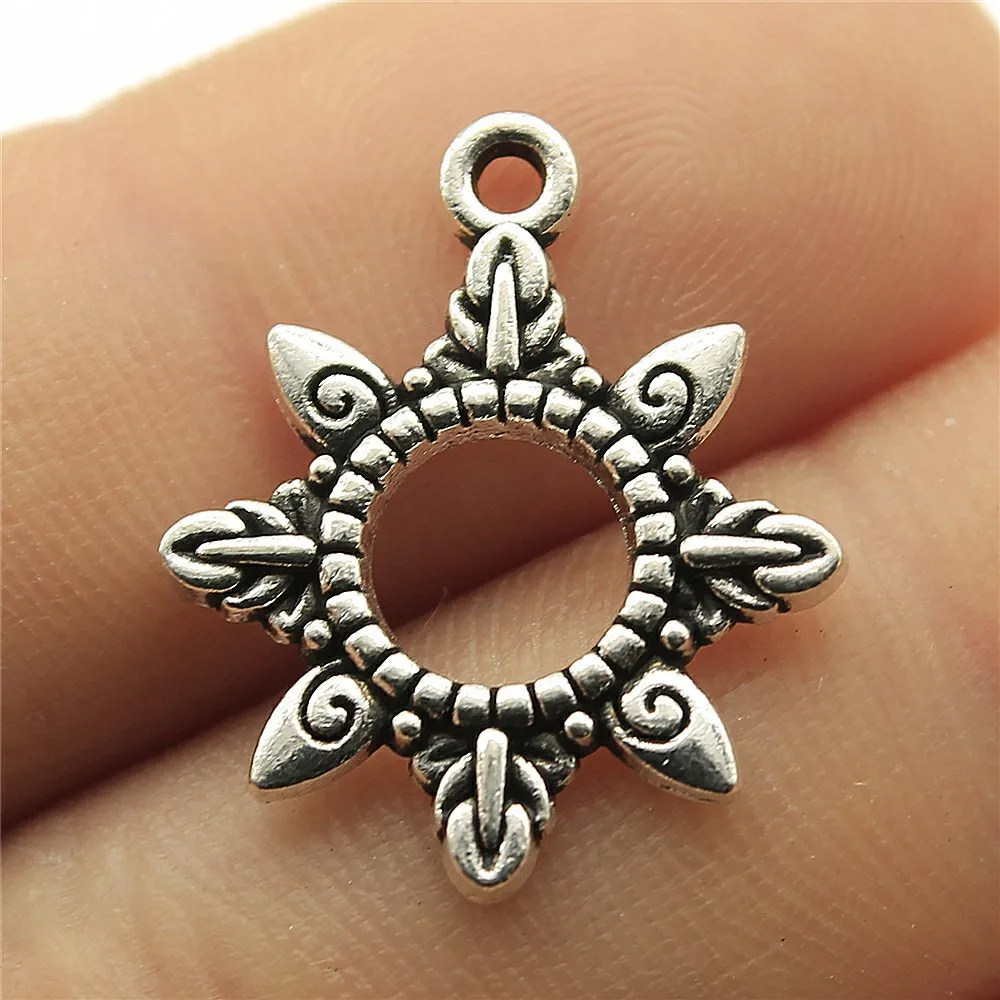 

10PCS/lot 18*22mm Metal Charms Sun Pendants Antique Silver Bronze Color Making DIY Handmade Tibetan Jewelry DIY