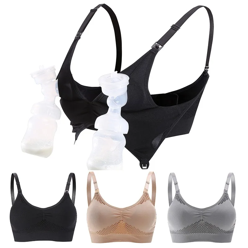 

Maternity Bra Breast Pump Special Nursing Bra Hand Free Pregnancy Clothes Breastfeeding Accessories Pumping Bra Can Wear All Day