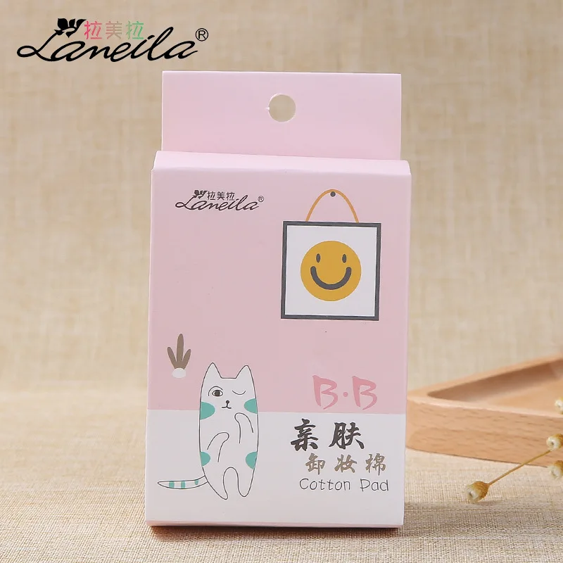 

Double-Effect Cotton Puff Facial Wipes Disposable Washcloth Cotton Boxed 80 Pcs B1064