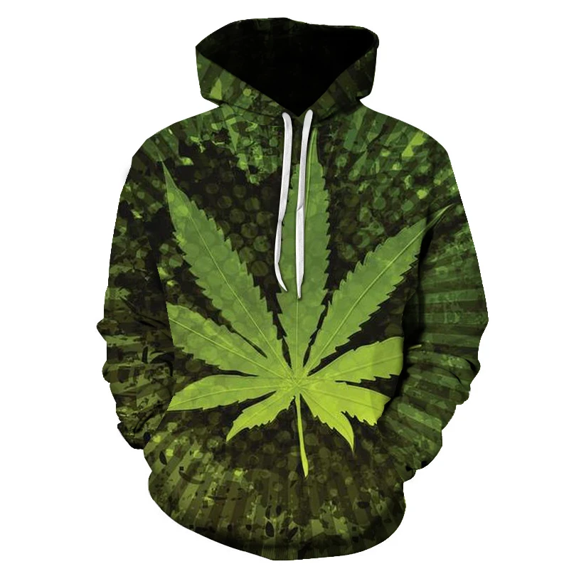 

The latest 3D printing fashion plant leaf men's hoodie Harajuku style pullover hoodie men's and women's streetwear tops