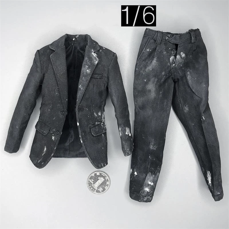 

For Sale 3ATOYS 1/6th Old Dirty Suit Cloth Without Body For Usual 12inch Male Figure Action Collection