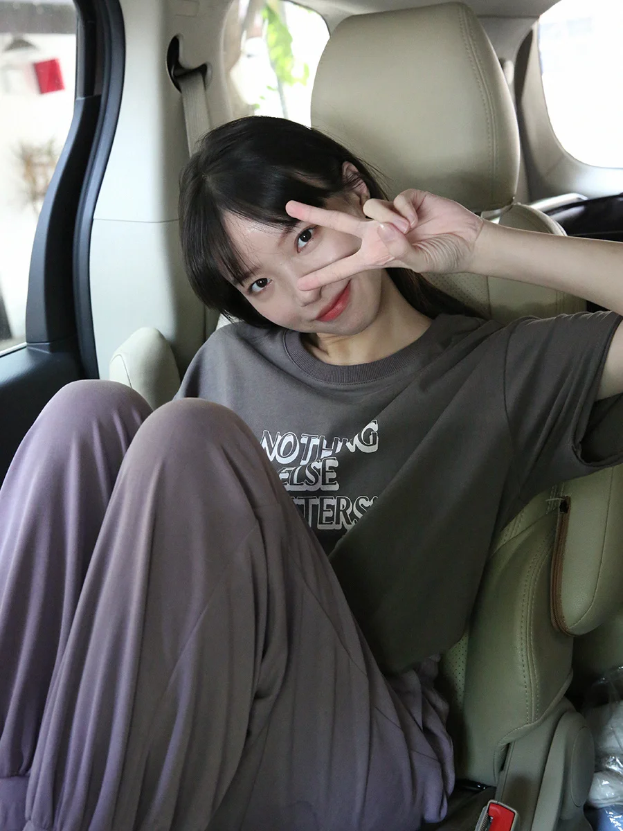 Свободная футболка с принтом Топ без бретелек коротким рукавом лето 2021 | Женская