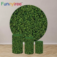 funnytree birthday grass wedding spring party cylinder cover round background baby shower customize circle photozone backdrop