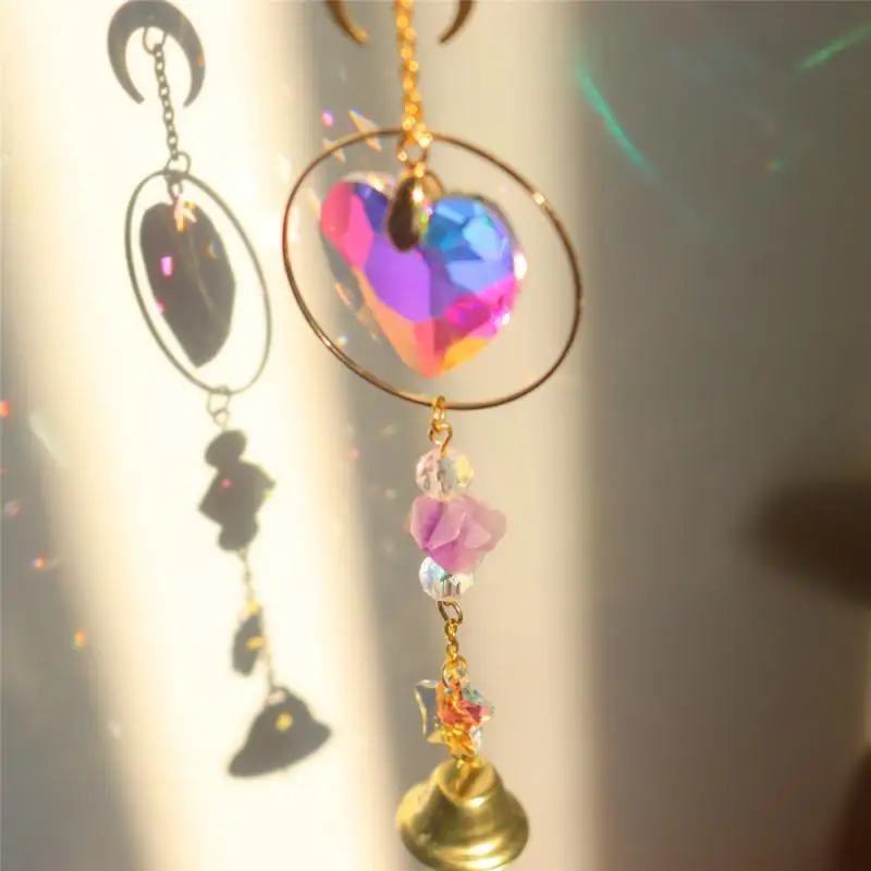

Home Hanging Crystal Aurora Wind Chimes With Prismatic Pendant Elegant Rainbow Maker Sun Catcher Crystal Chandelier Ornament