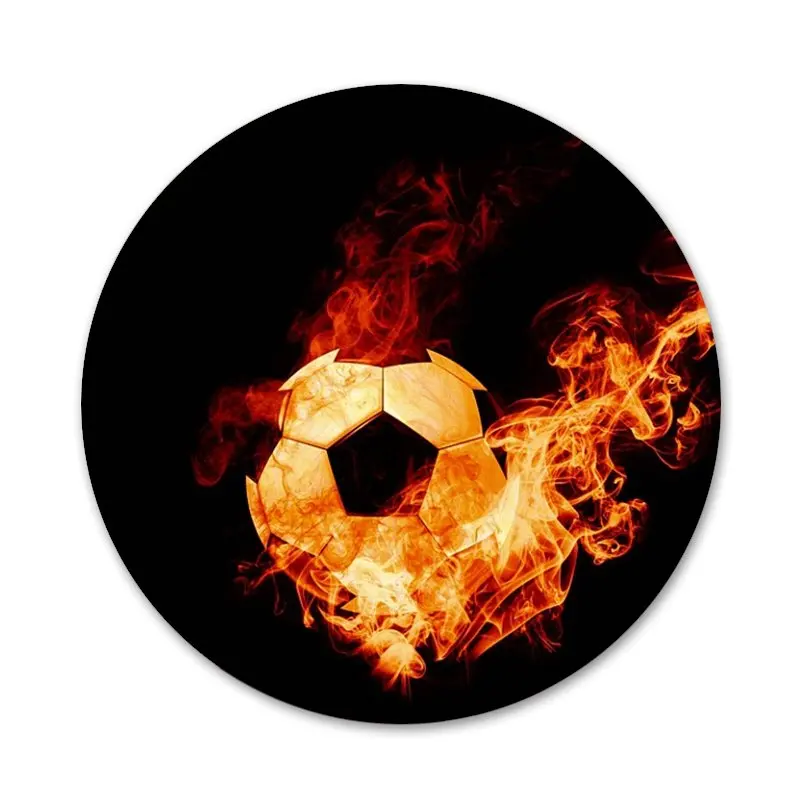 

58mm Soccer Ball Game Time Icons Pins Badge Decoration Brooches Metal Badges For Backpack Decoration