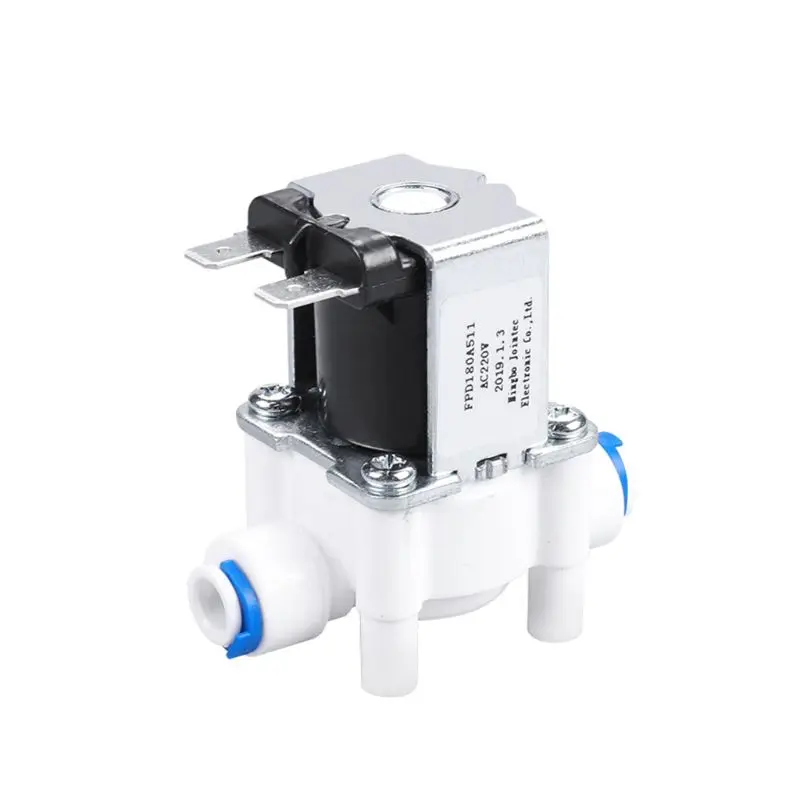 

Plastic Solenoid Valve 220V 1/4" Hose Pipe Quick Connection Water Purifier Drinking Fountain Pressure Controller Switch