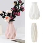 Небьющаяся ваза, имитация керамической цветочной горшки, пластиковые вазы оригами для украшения, белая корзина молочного цвета, композиция для домашнего декора