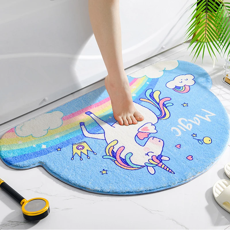Fantasy Magic Unicorn Series Soft Mats Rugs Home Entrance Carpet Bedroom Toilet Bathroom Door Absorbent Non-Slip Foot Pad