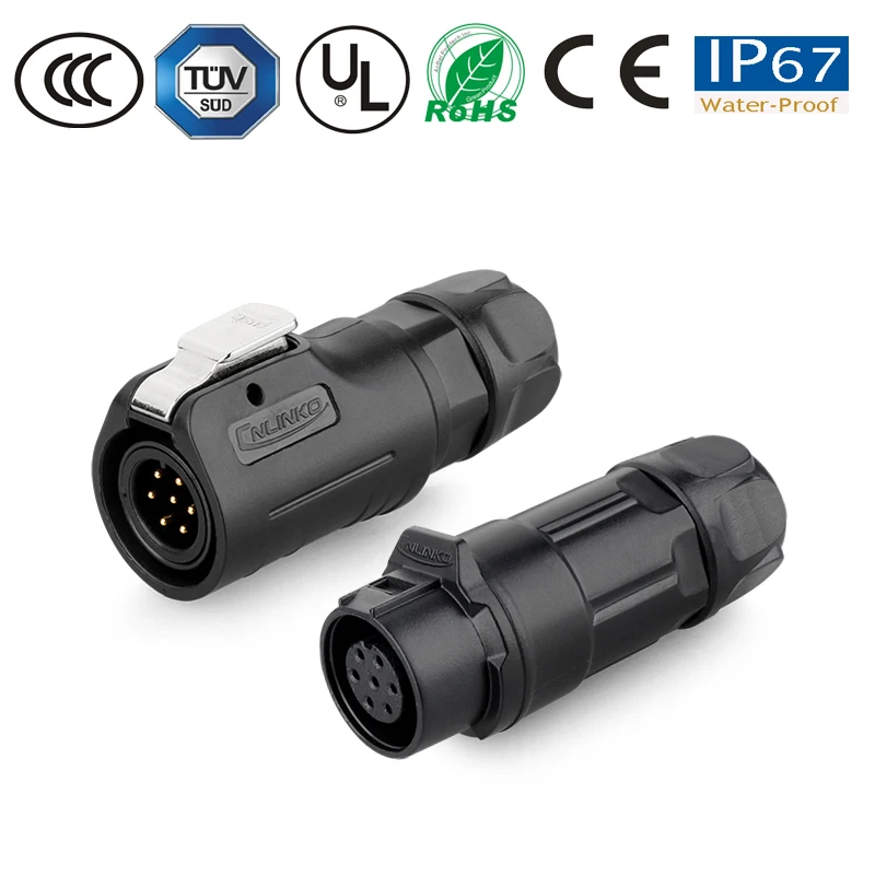 Водонепроницаемый Штекерный кабель разъем гнездовая панель M12 7 контактный