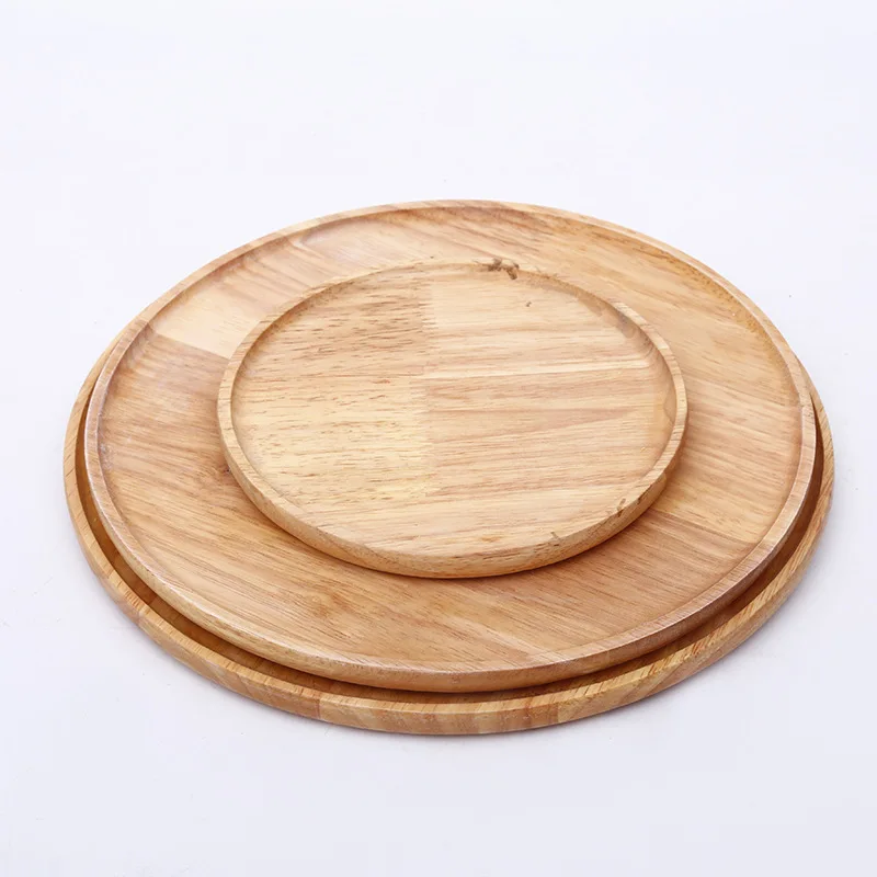 

Японская круглая резиновая деревянная тарелка для фруктов блюдо, тарелка, чайный поднос десертный ужин, деревянная тарелка для хлеба